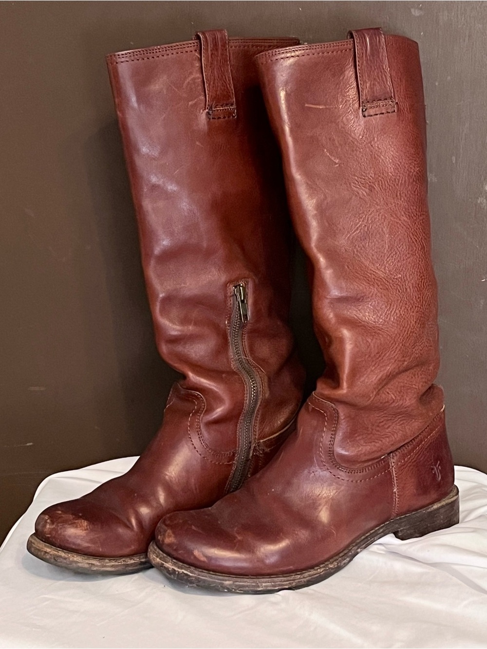 Frye Chestnut Brown Tall Leather Boots